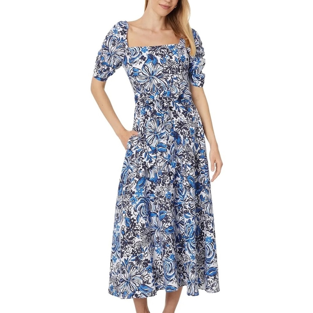 Lilly Pulitzer Mylie Short Sleeve Linen Dress Sz 14